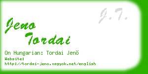 jeno tordai business card