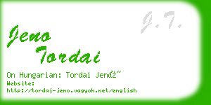 jeno tordai business card